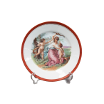 Conjunto de dois pratos decorativos em porcelana